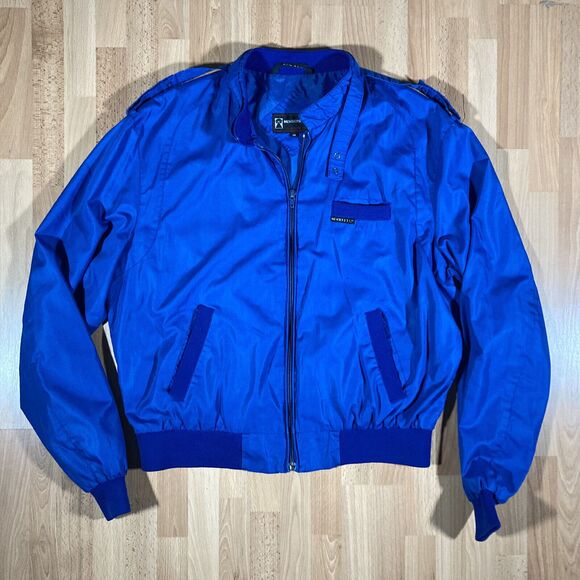 Members Only VINTAGE 80s Lightweight Blue Bomber Jacket (Men's 46) • EUC - Picture 1 of 4